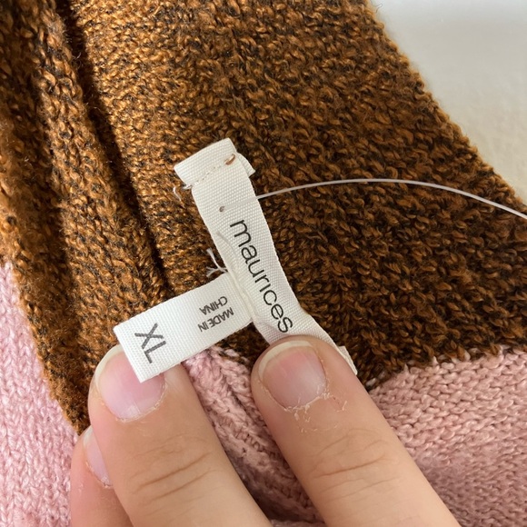 NWT Maurices Sweater Sz‎ XL Multicolor V Neck Long Sleeves Casual tunic - Picture 3 of 8